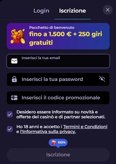 Highflybet Casino registrazione